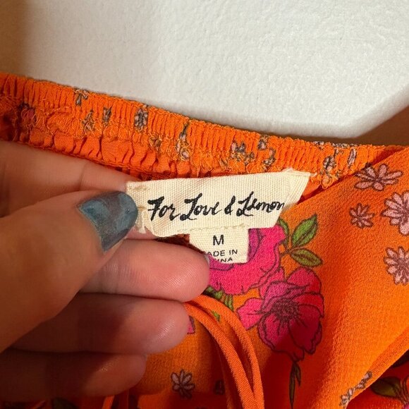 For Love & Lemons Peony Floral Smocked Mini Dress - Picture 5 of 6